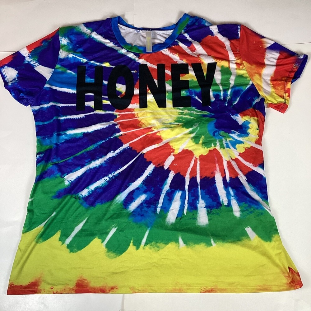 Love Nation Womens T Shirt Honey Top Size In Pics Stretch Comfort Tie Dye Soft